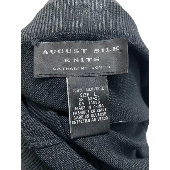 August Silk 100% Silk Knit Maxi Skirt Stretch with Elastic Waist Size L - Picture 5 of 6